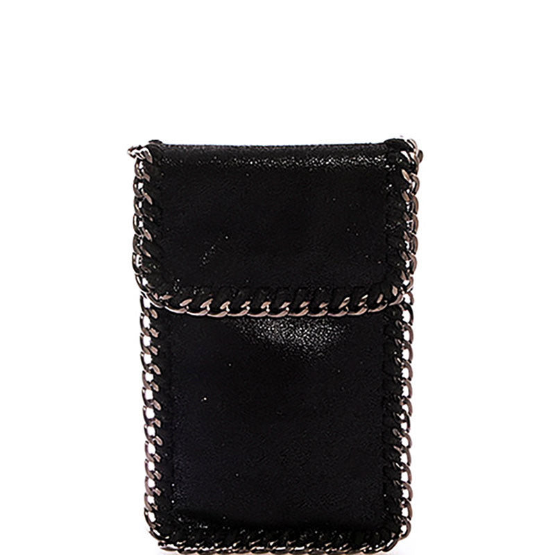 CHAIN AROUND FLAPOVER CROSSBODY CELLPHONE CASE