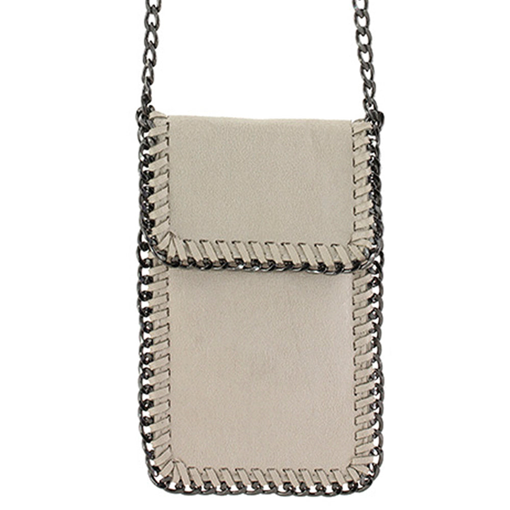 CHAIN AROUND FLAPOVER CROSSBODY CELLPHONE CASE