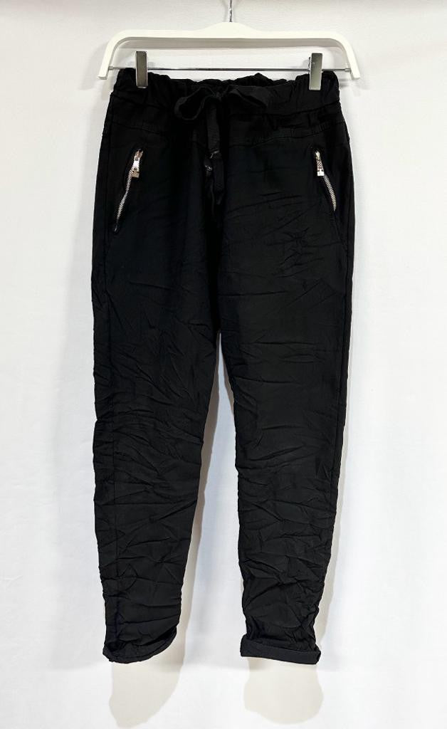 CRINKLE JOGGER FRONT ZIPPER POCKETS