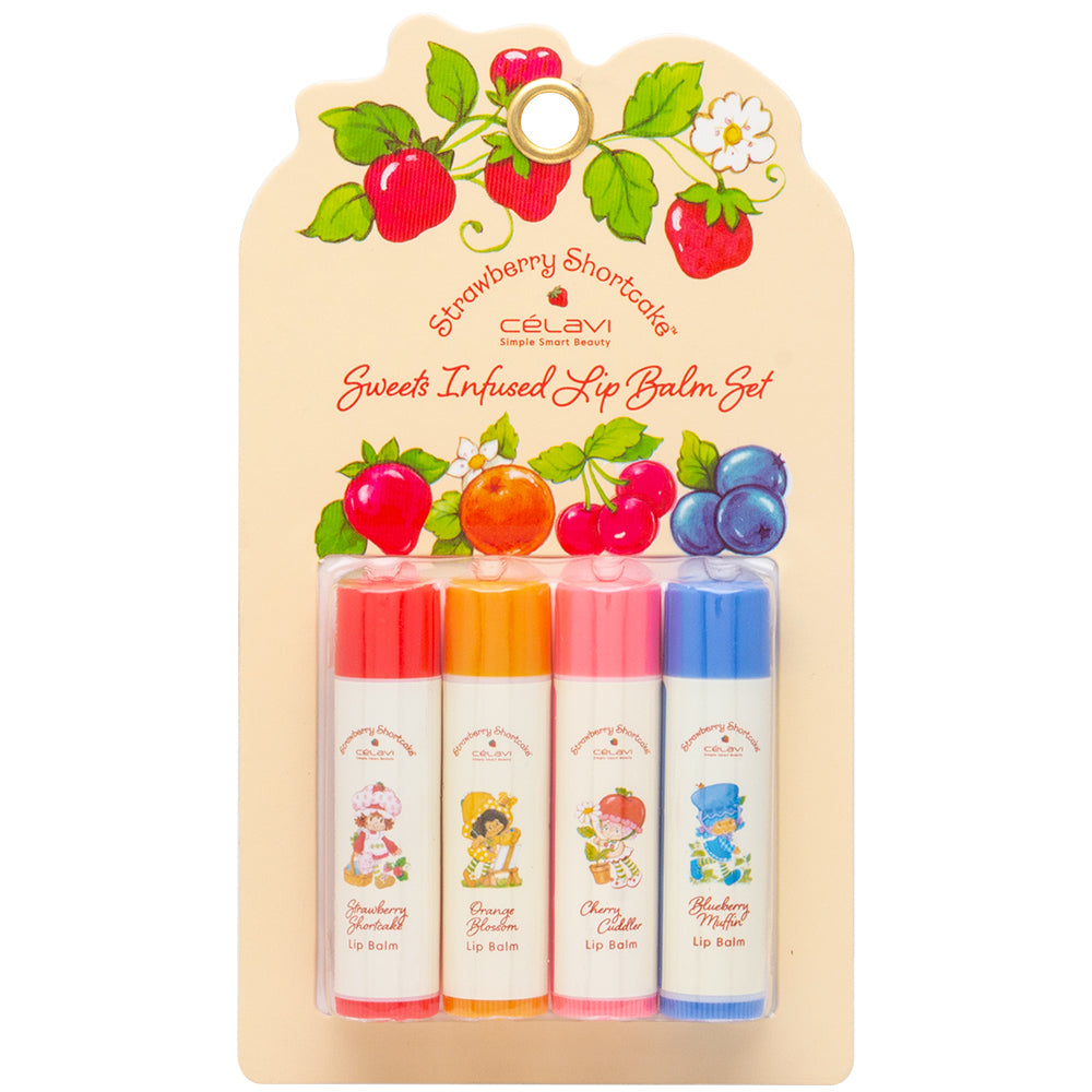 CELAVI X STRAWBERRY SHORTCAKE: SWEETS INFUSED 4-PIECE LIP BALM SET