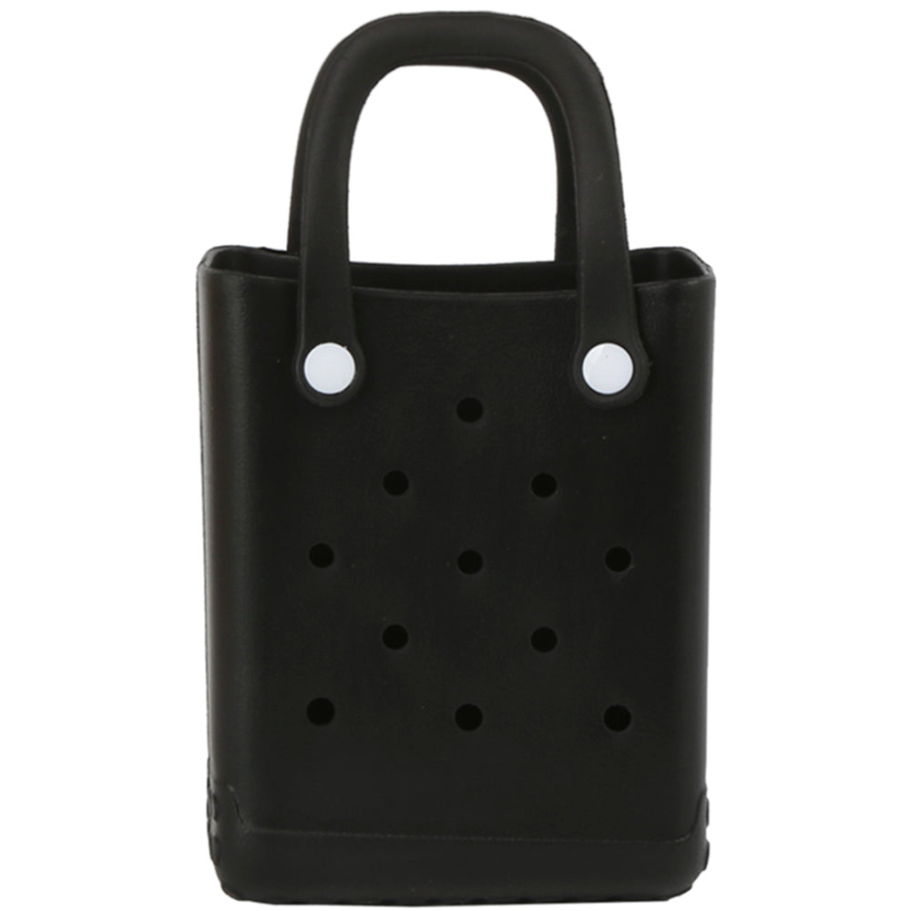 MINI WATERPROOF EVA BEACH TOTE BAG - BLACK