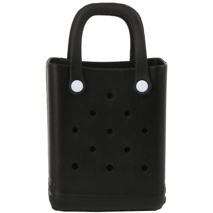MINI WATERPROOF EVA BEACH TOTE BAG - BLACK