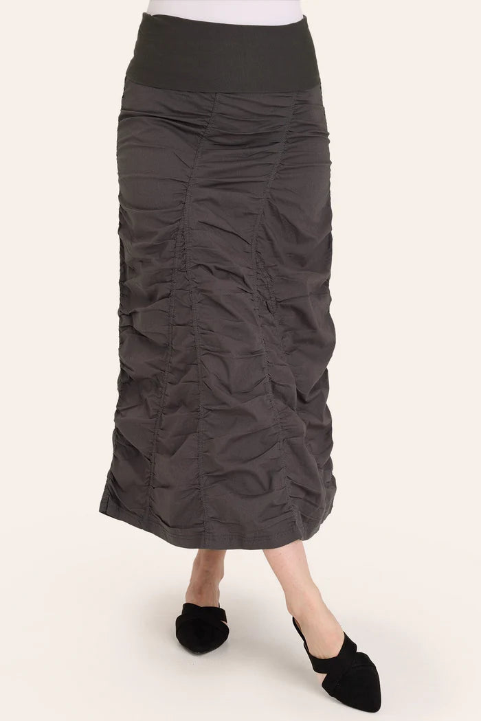 XCVI: GORED PEASANT SKIRT - CHARCOAL