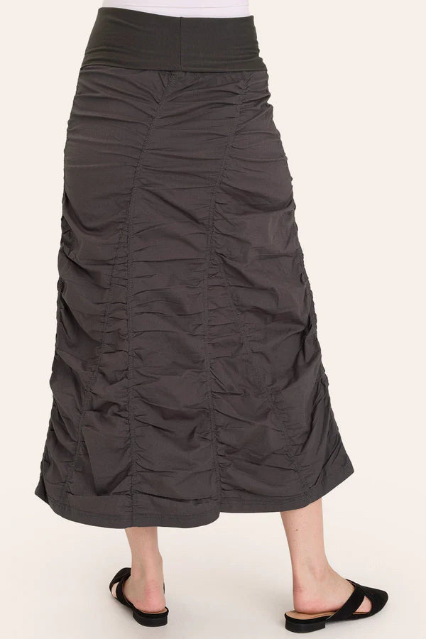 XCVI: GORED PEASANT SKIRT - CHARCOAL
