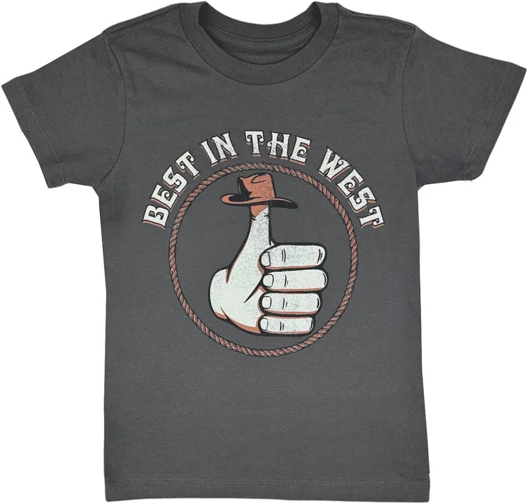 TINY WHALES: BEST IN THE WEST TEE - FADED BLACK