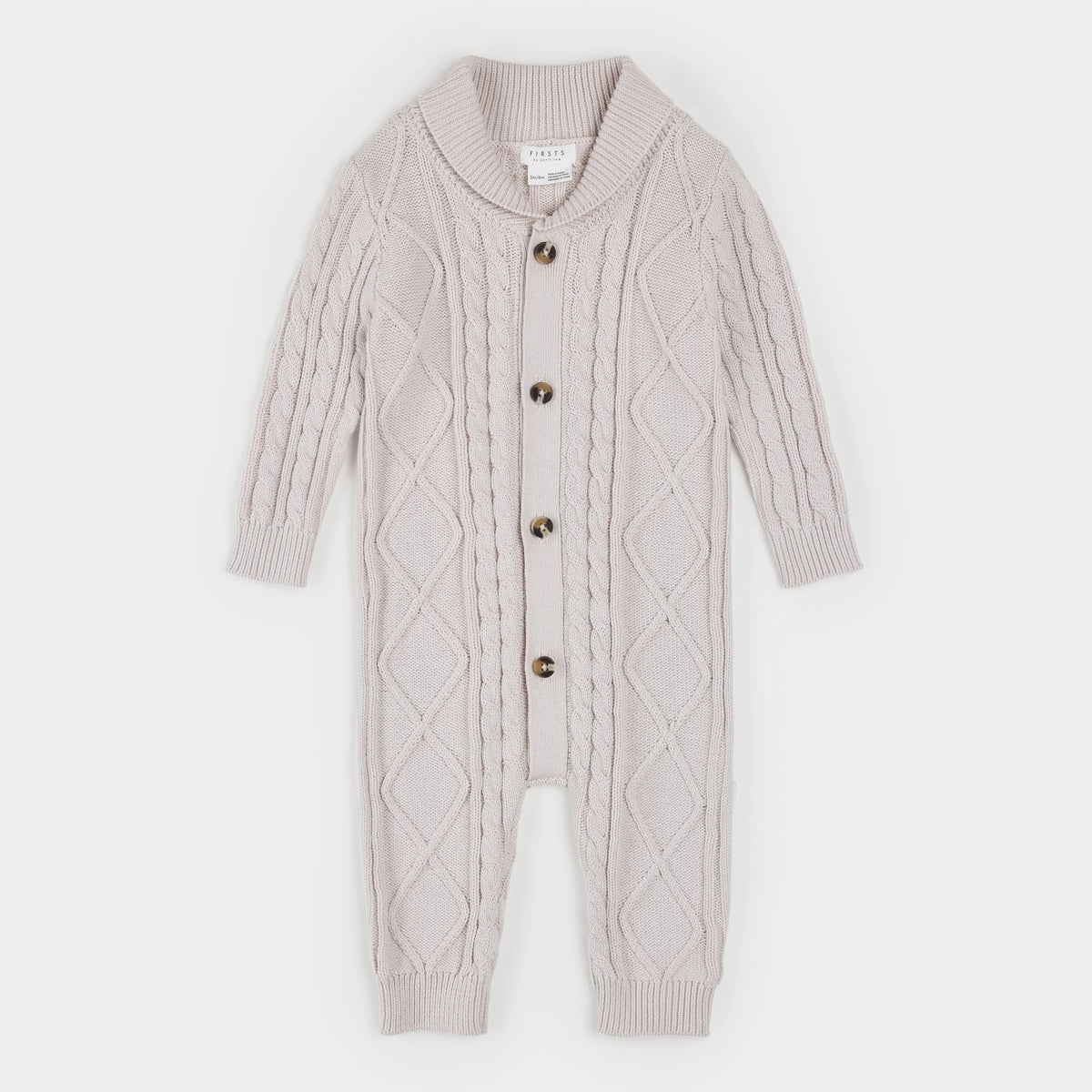 PETIT LEM: KNIT SWEATER PLAYSUIT - BEIGE