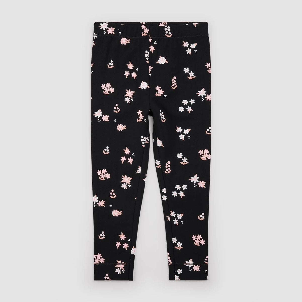 MILES THE LABEL: FLOWER PRINT LEGGINGS - BLACK