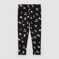 MILES THE LABEL: FLOWER PRINT LEGGINGS - BLACK