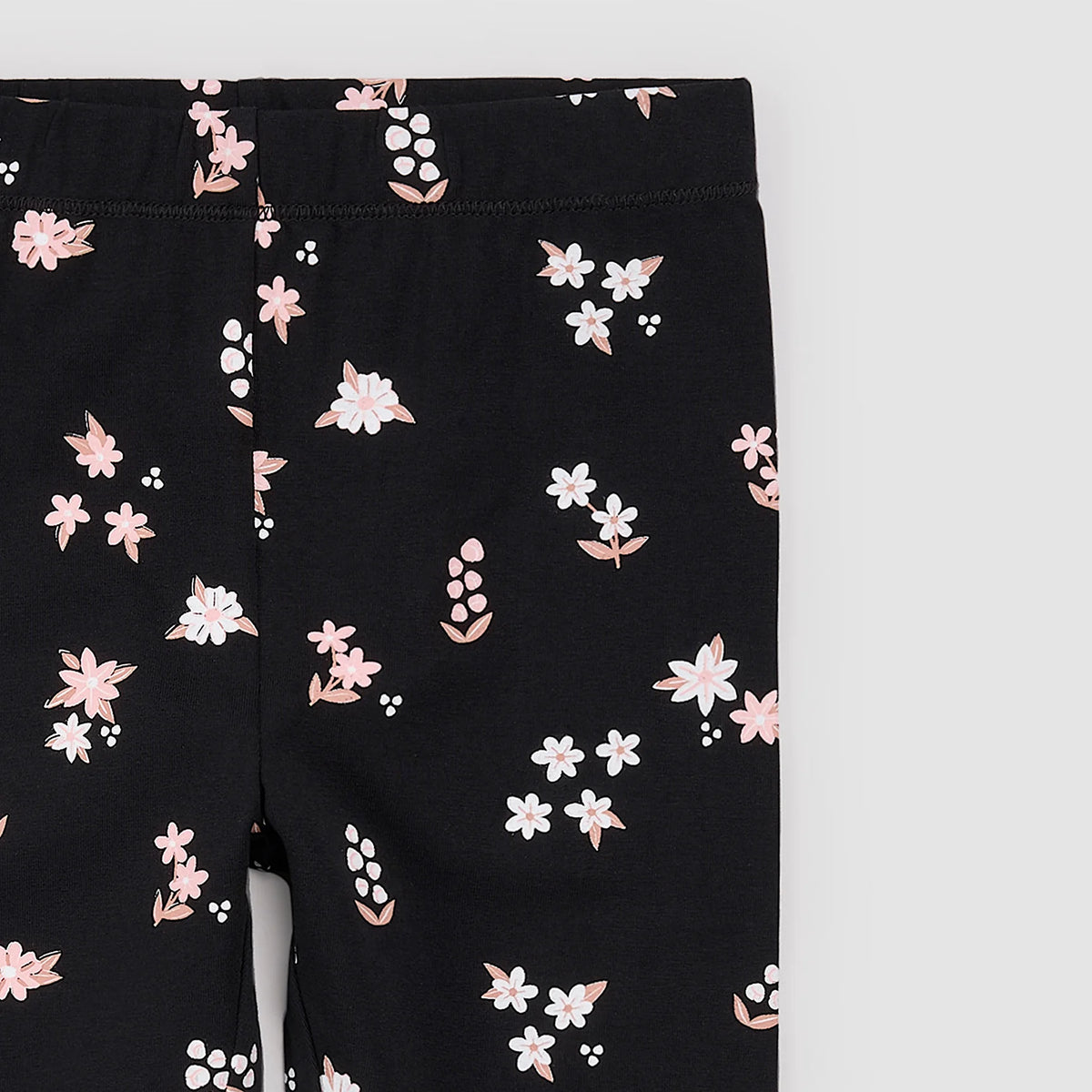 MILES THE LABEL: FLOWER PRINT LEGGINGS - BLACK
