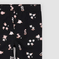 MILES THE LABEL: FLOWER PRINT LEGGINGS - BLACK