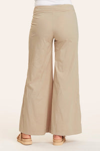 XCVI: TERRACED WIDE LEG PANT - SAND