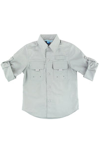 RUGGED BUTTS: SUN PROTECTIVE BUTTON DOWN SHIRT - HARBOR GRAY