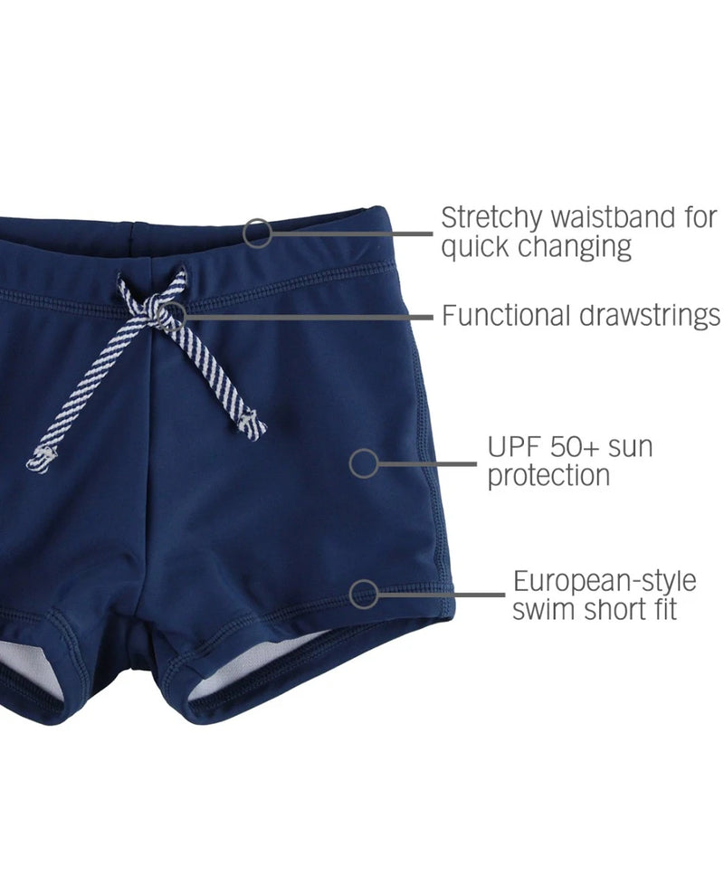 RUGGED BUTTS: SUN PROTECTION SWIM SHORTIES - NAVY