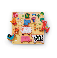 CROCODILE CREEK: 10-PIECE STACKING WOOD PUZZLE - 123 BARNYARD