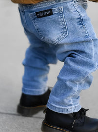 LITTLE BIPSY: RELAXED FIT DISTRESSED DENIM