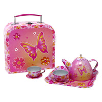 PINK POPPY: VIBRANT VACATION 6 PIECE TIN TEA SET