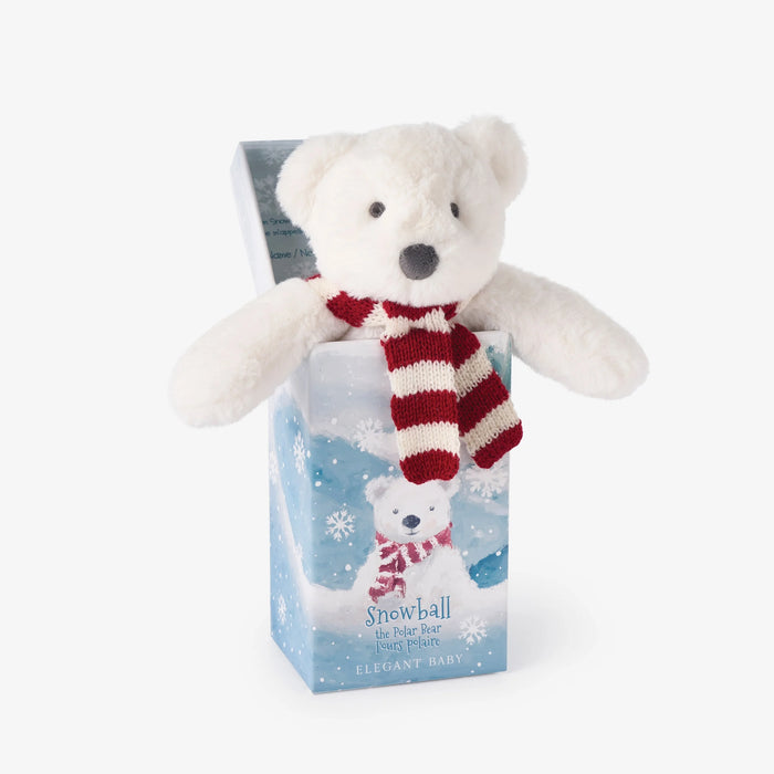 ELEGANT BABY: POLAR BEAR SNUGGLER PLUSH SECURITY BLANKET WITH GIFT BOX