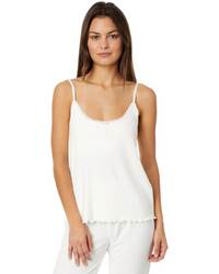 PJ SALVAGE: POINTELLE HEARTS TANK - IVORY