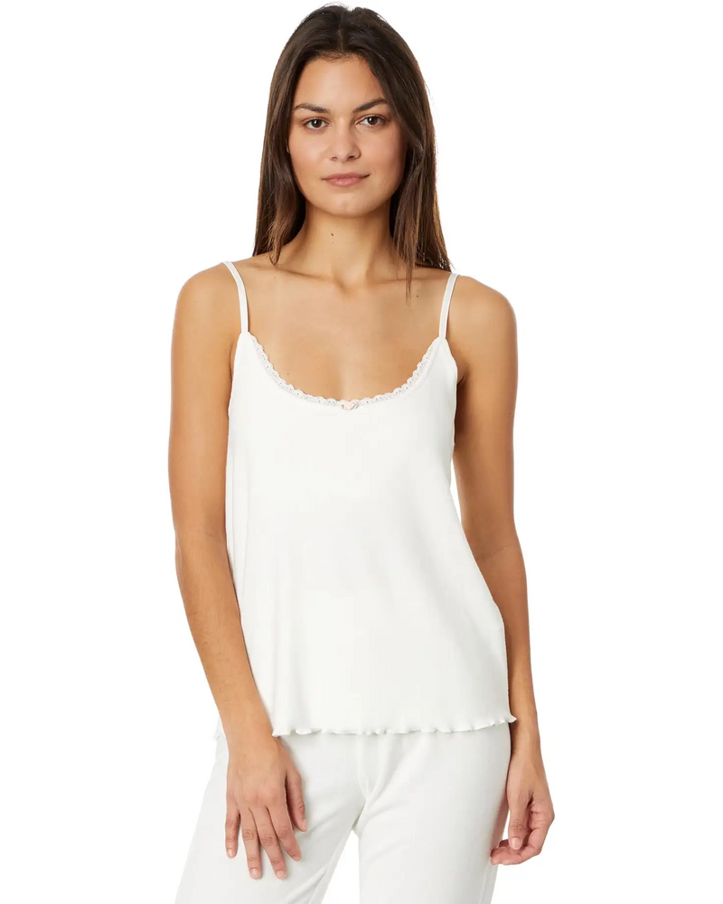 PJ SALVAGE: POINTELLE HEARTS TANK - IVORY