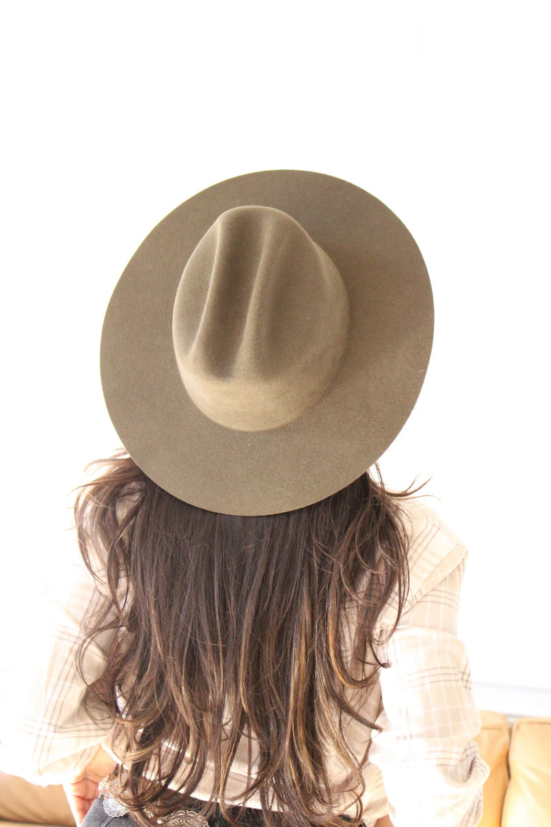 WILDER & SOUL: QUINN CATTLEMEN WOOL FELT HAT - OLIVE