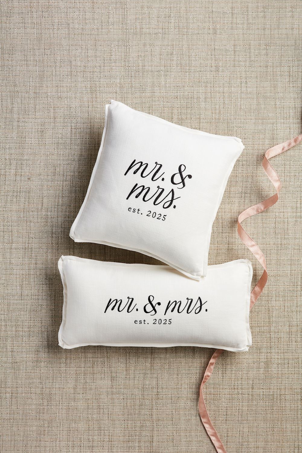 MUD PIE SQUARE MR MRS 2025 PILLOW Hush Up Clothing Boutique