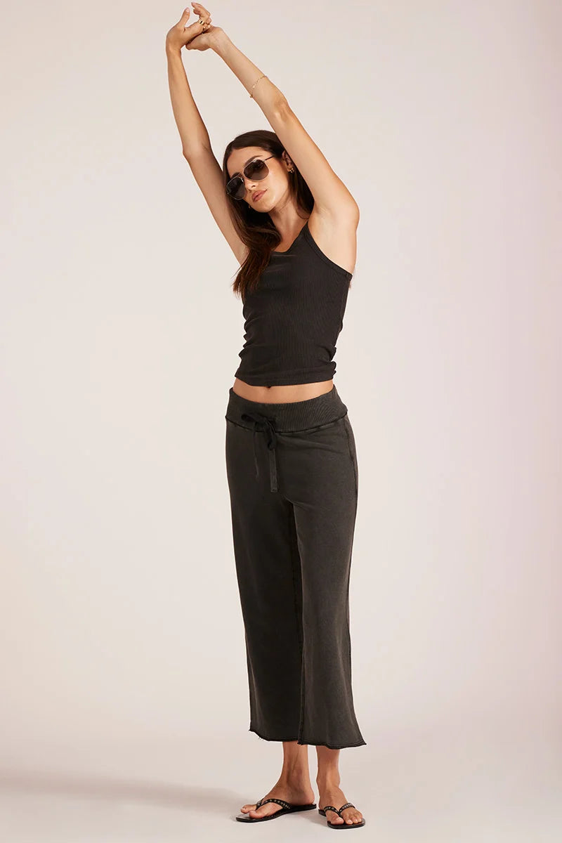 BOBI: COMFORT WAIST CROP FLARE - BLACK
