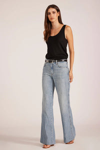 BOBI: RELAXED SCOOP NECK TANK - BLACK