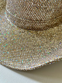 WILDER & SOUL: JAN WESTERN COWBOY HAT - CHAMPAGNE GLITTER