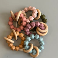 THREE HEARTS: ABBY SILICONE & BEECH WOOD RATTLE