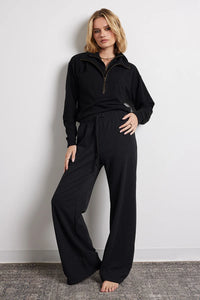 BOBI: DOUBLE ZIP FUNNEL NECK PULLOVER