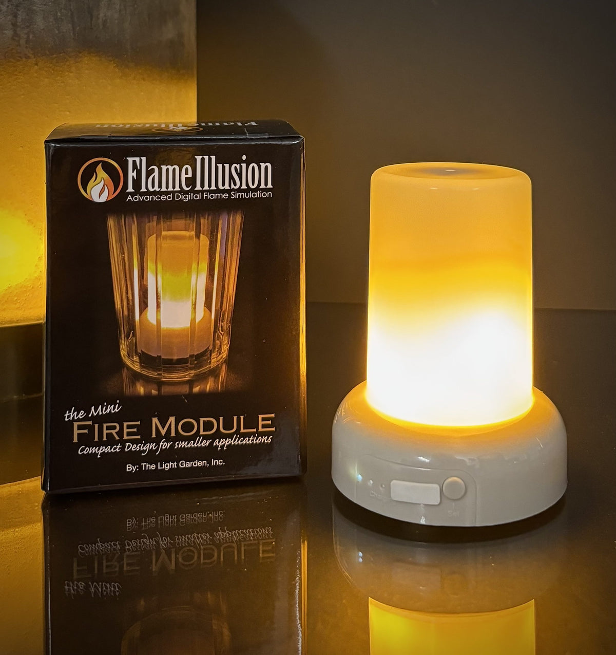 MINI FLAME ILLUSION CANDLE 2.75″Wx3.5″H