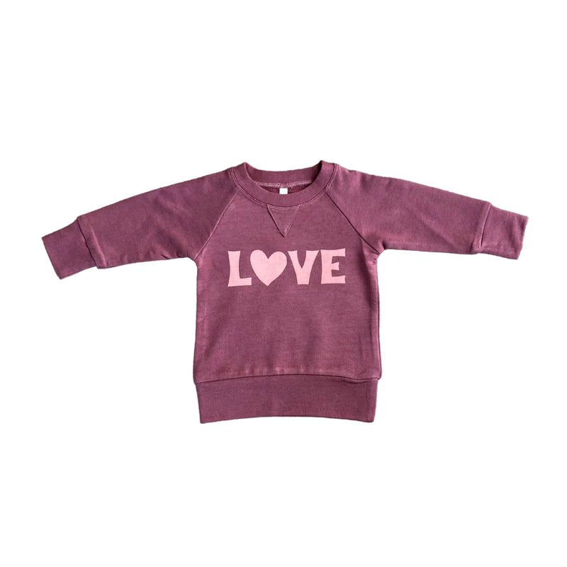 BABYSPROUTS: LOVE IN RUBY RAGLAN SWEATSHIRT