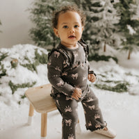 PETIT LEM: RIBBON PRINT FLARED LEGGING SET