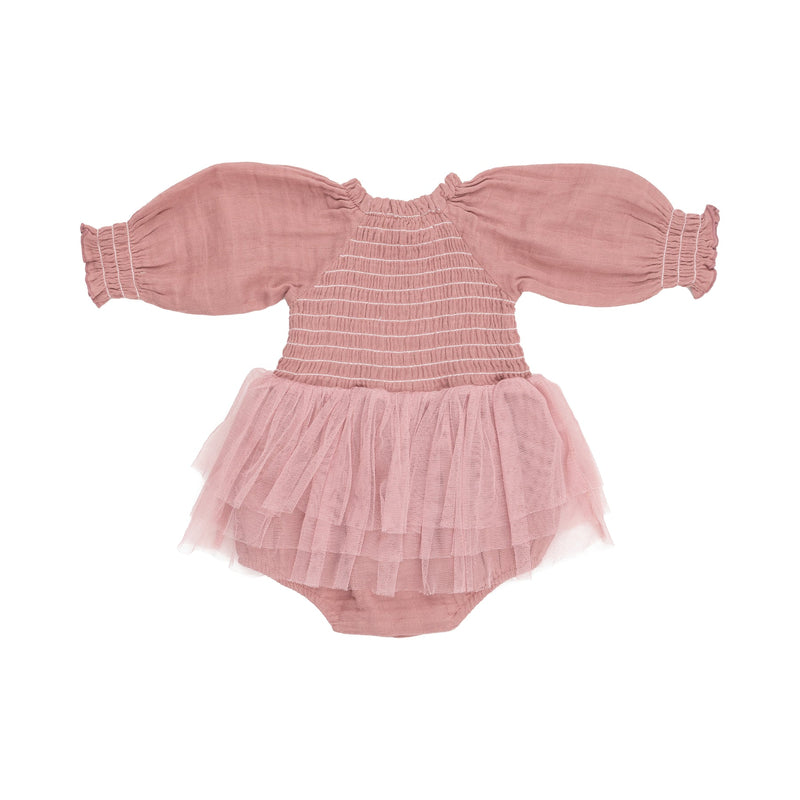 ANGEL DEAR: LONG SLEEVE BUBBLE TUTUS - DUSTY ROSE