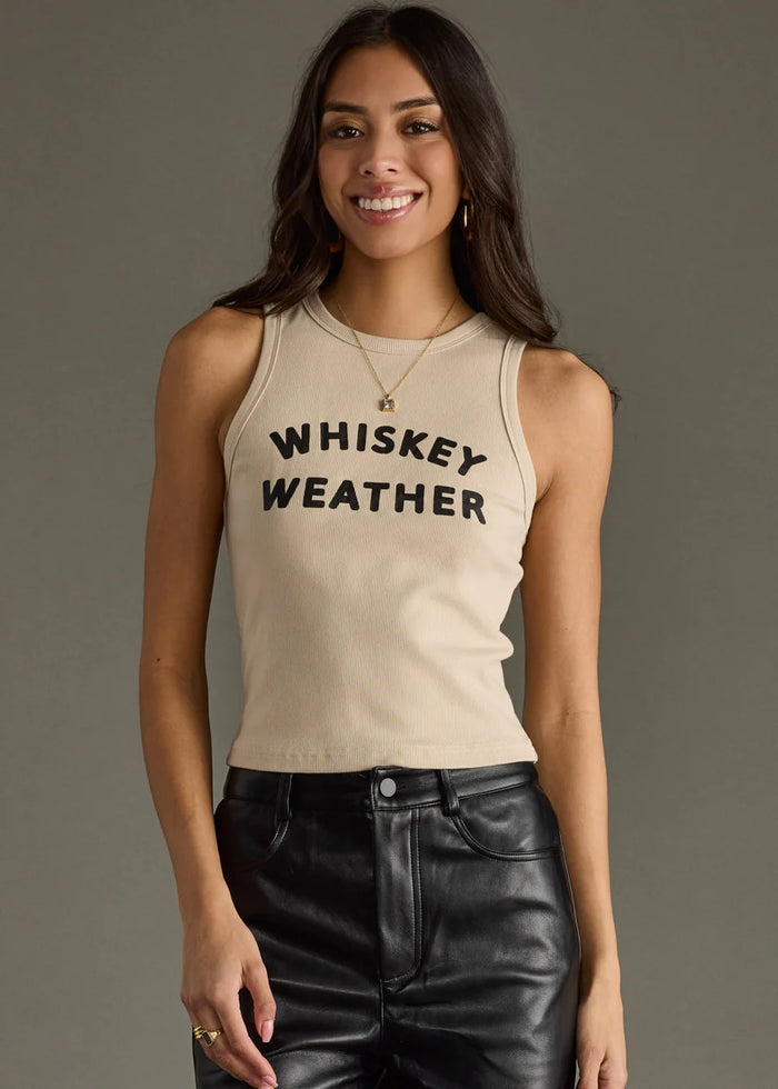 PANACHE APPAREL: WHISKEY WEATHER TANK TOP - BEIGE