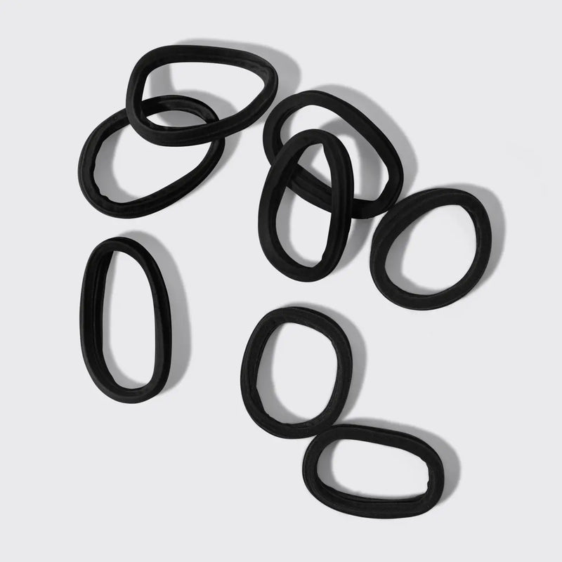 KITSCH: SEAMLESS HAIR ELASTICS 8PC SET- BLACK