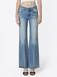 LOW RISE THICK CREASE LINE VINTAGE FLARE JEANS