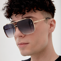 TOPFOXX: BELLA - MIDNIGHT GOLD OVERSIZED SQUARED AVIATORS