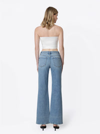 LOW RISE THICK CREASE LINE VINTAGE FLARE JEANS