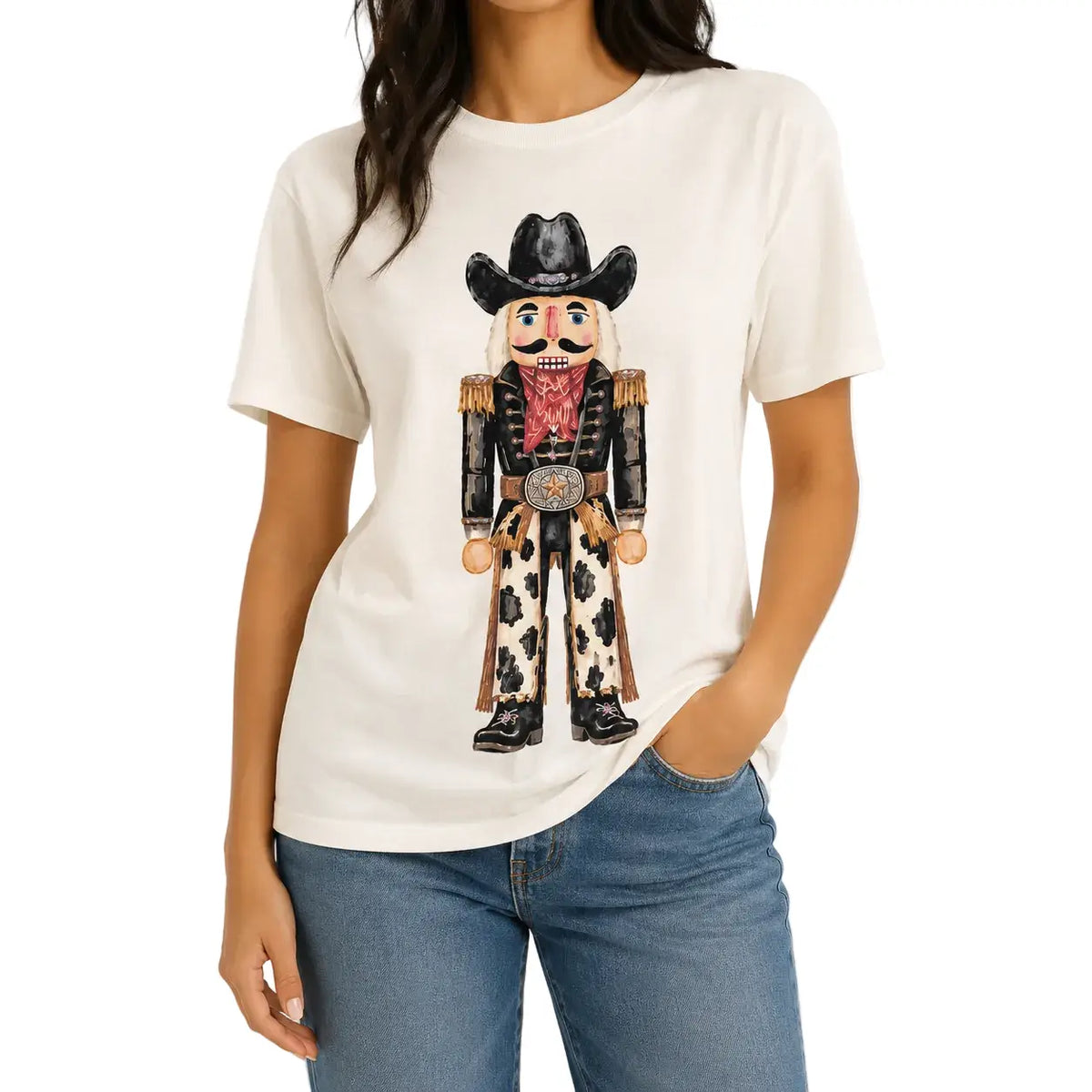 YEEHAW NUTCRACKER T-SHIRT  WITH CRYSTALS