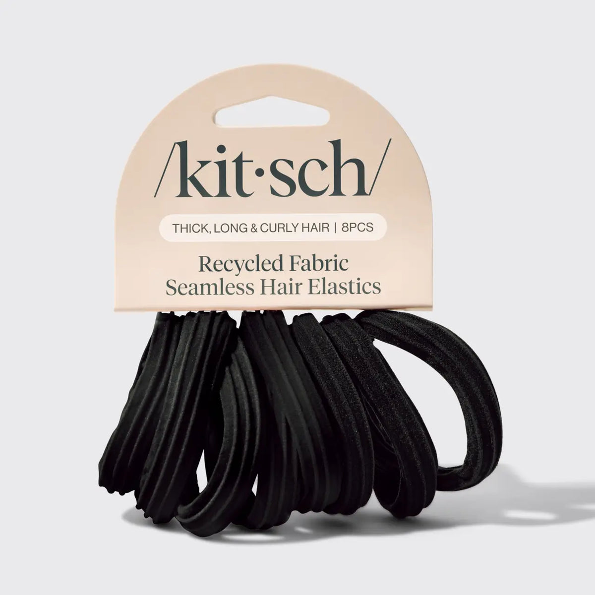 KITSCH: SEAMLESS HAIR ELASTICS 8PC SET- BLACK
