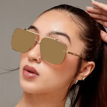 TOPFOXX: BELLA MIRROED BRONZE - TANGLE FREE AVIATOR SUNGLASSES