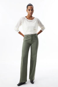 BAYEAS: ALSA MID RISE WIDE LEG JEANS - INITIA