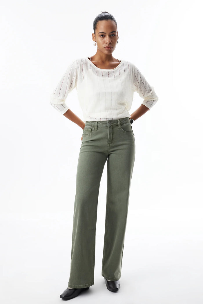 BAYEAS: ALSA MID RISE WIDE LEG JEANS - INITIA