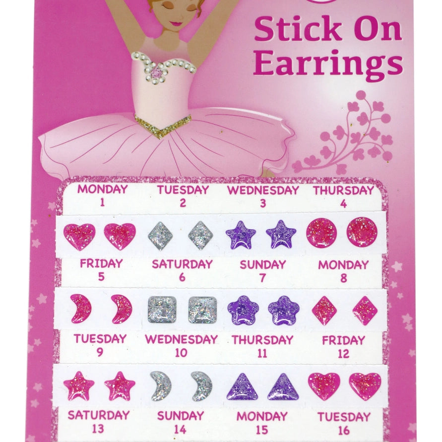 PINK POPPY: BALLERINA STICK ON EARRINGS (30-PAIR)