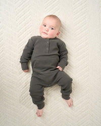 LITTLE BIPSY: WAFFLE ROMPER - SHADOW