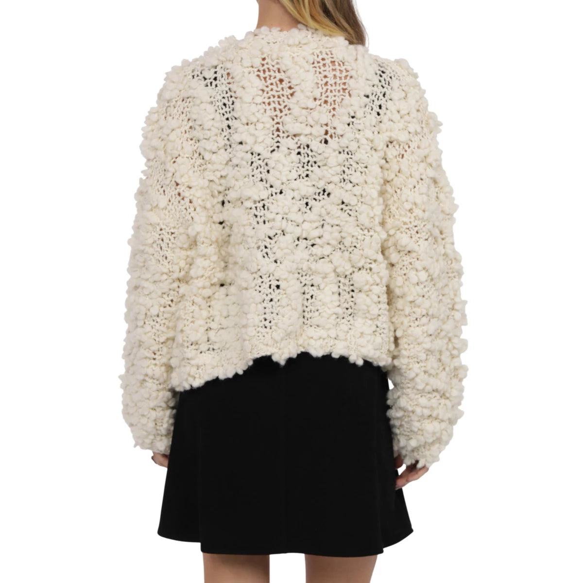 SAGE THE LABEL: BOMBSHELL CHUNKY YARN CARDIGAN - CREAM