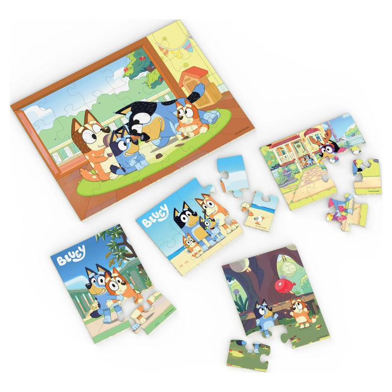 BLUEY: 5 WOOD PUZZLES SET IN WOOD BOX