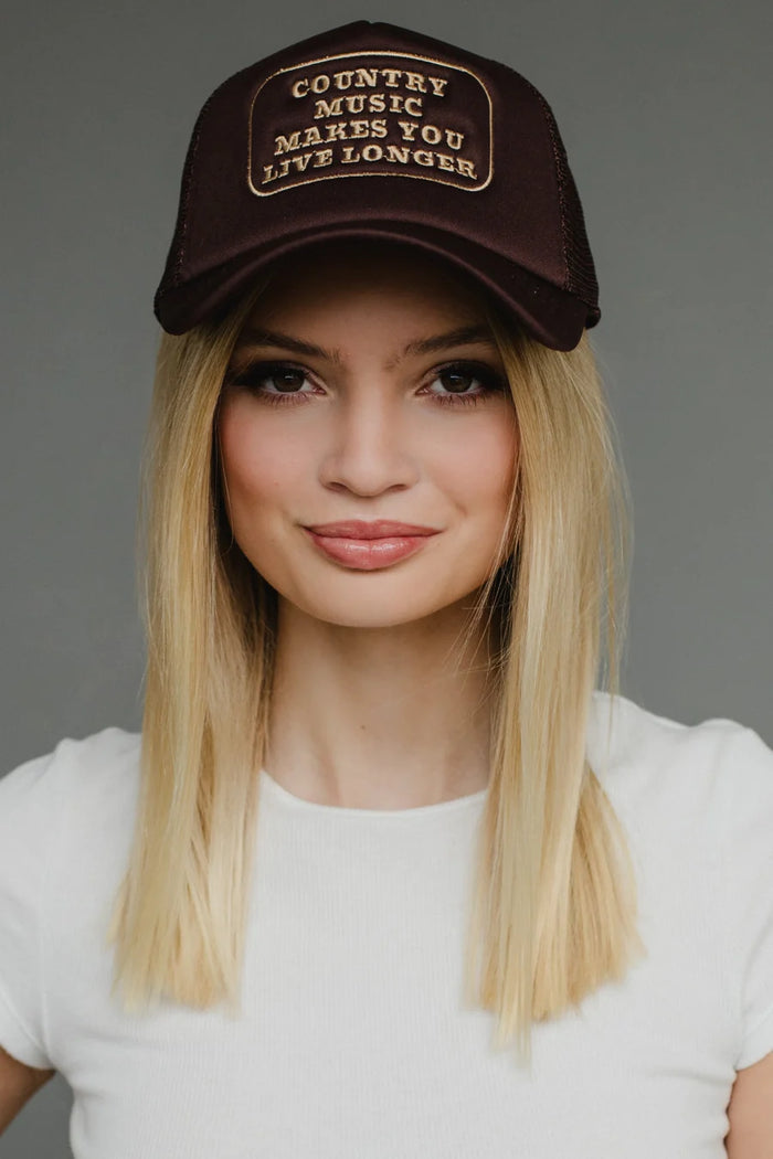 PANACHE APPAREL: COUNTRY MUSIC TRUCKER HAT - BROWN