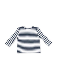 ANGEL DEAR: ORGANIC COTTON JERSEY LONG SLEEVE UNI TOP & ORGANIC FRENCH TERRY JOGGER SET - NAVY/PINE